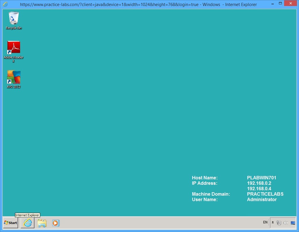 Practice Labs screenshot.